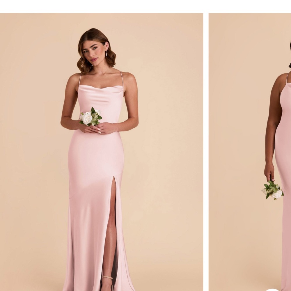 Elegant Pink Matte Satin Bridesmaid Dress